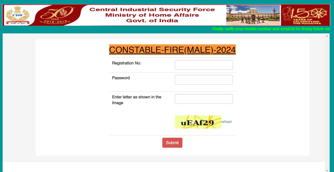 CISF Constable/ Fire (Male) Recruitment 2024