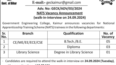 Direct Interview - GEC Kaimur Faculty Recruitment 2024